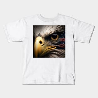 USA, Bald Eagle, America, American Flag, Kids T-Shirt